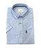 Chemise manche courte bleu unie - Col boutonné